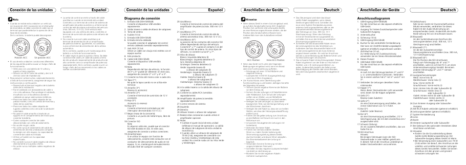 Diagrama de conexión, Anschlussdiagramm | Pioneer DEH-50UB IT ES User Manual | Page 6 / 8