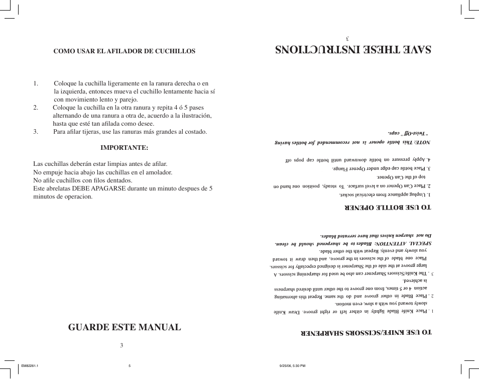 Save these instructions, Guarde este manual | Continental Electric CE22261 User Manual | Page 10 / 10