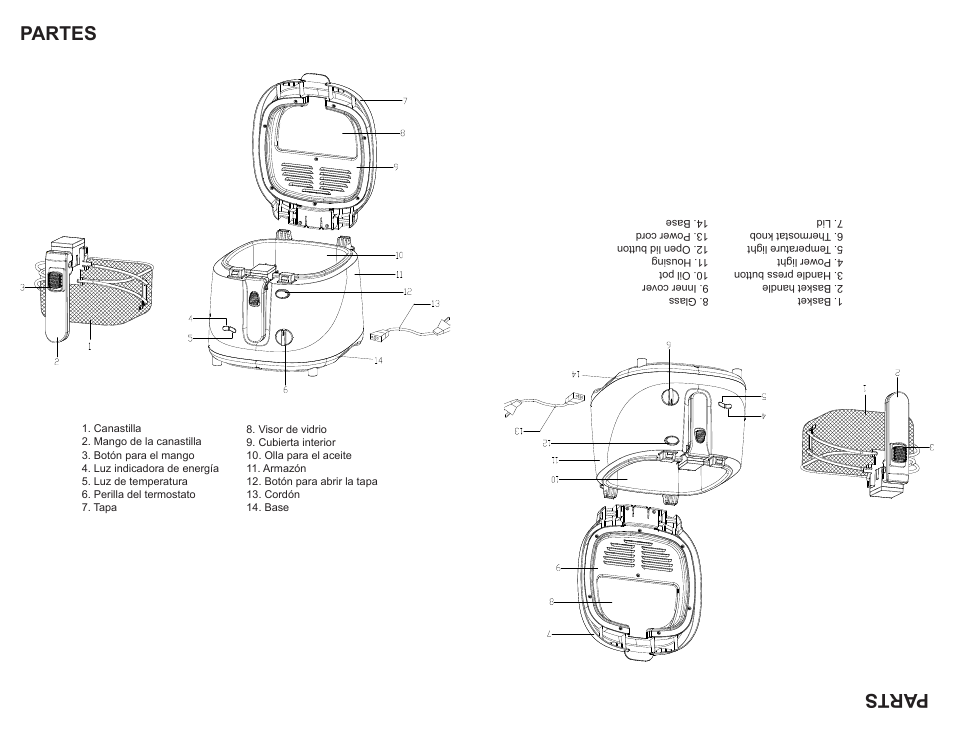 Parts partes | Continental Electric CE23379 User Manual | Page 12 / 16