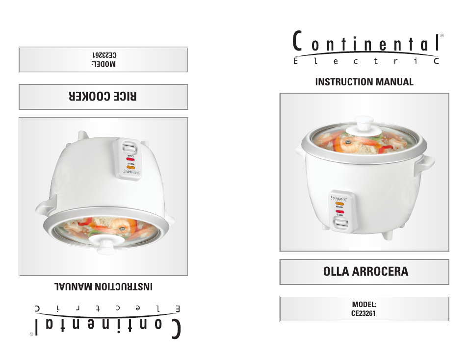 Olla arrocera, Rice cooker | Continental Electric CE23261 User Manual | Page 5 / 8