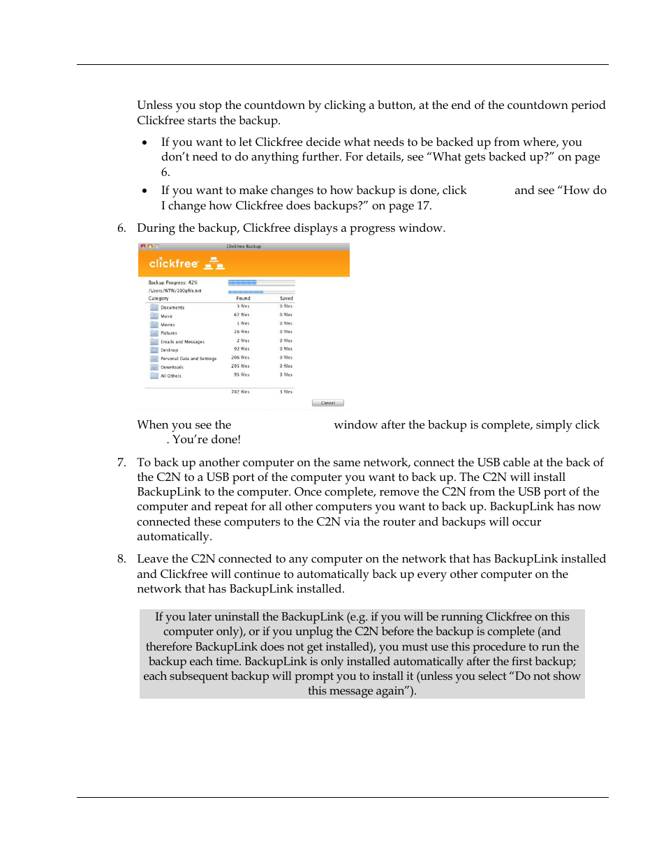 Clickfree C2N 3.5 User Manual | Page 9 / 25