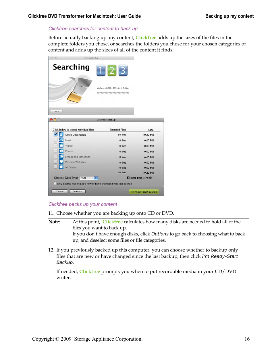 Clickfree DVD Transformer User Manual | Page 16 / 37