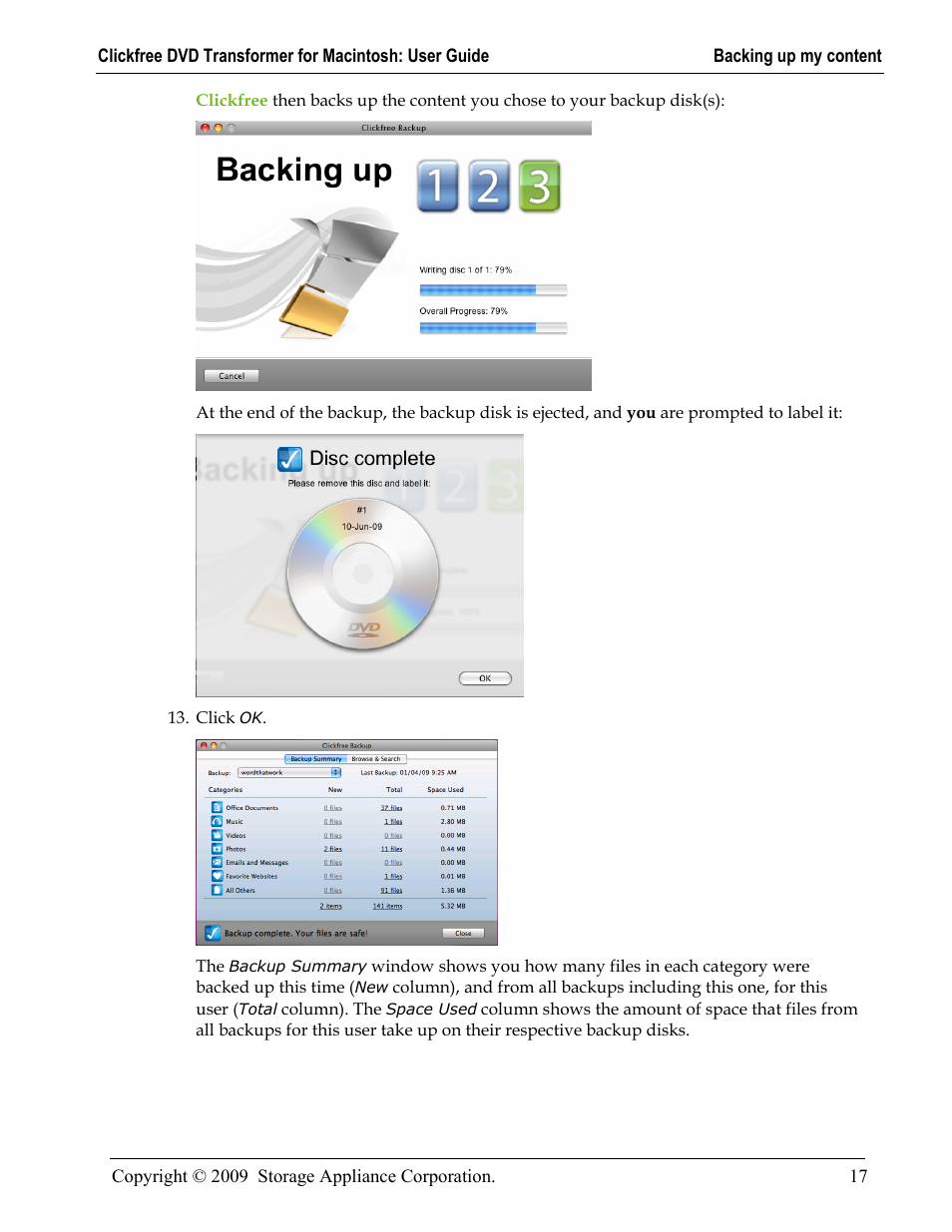 Clickfree DVD Transformer User Manual | Page 17 / 37