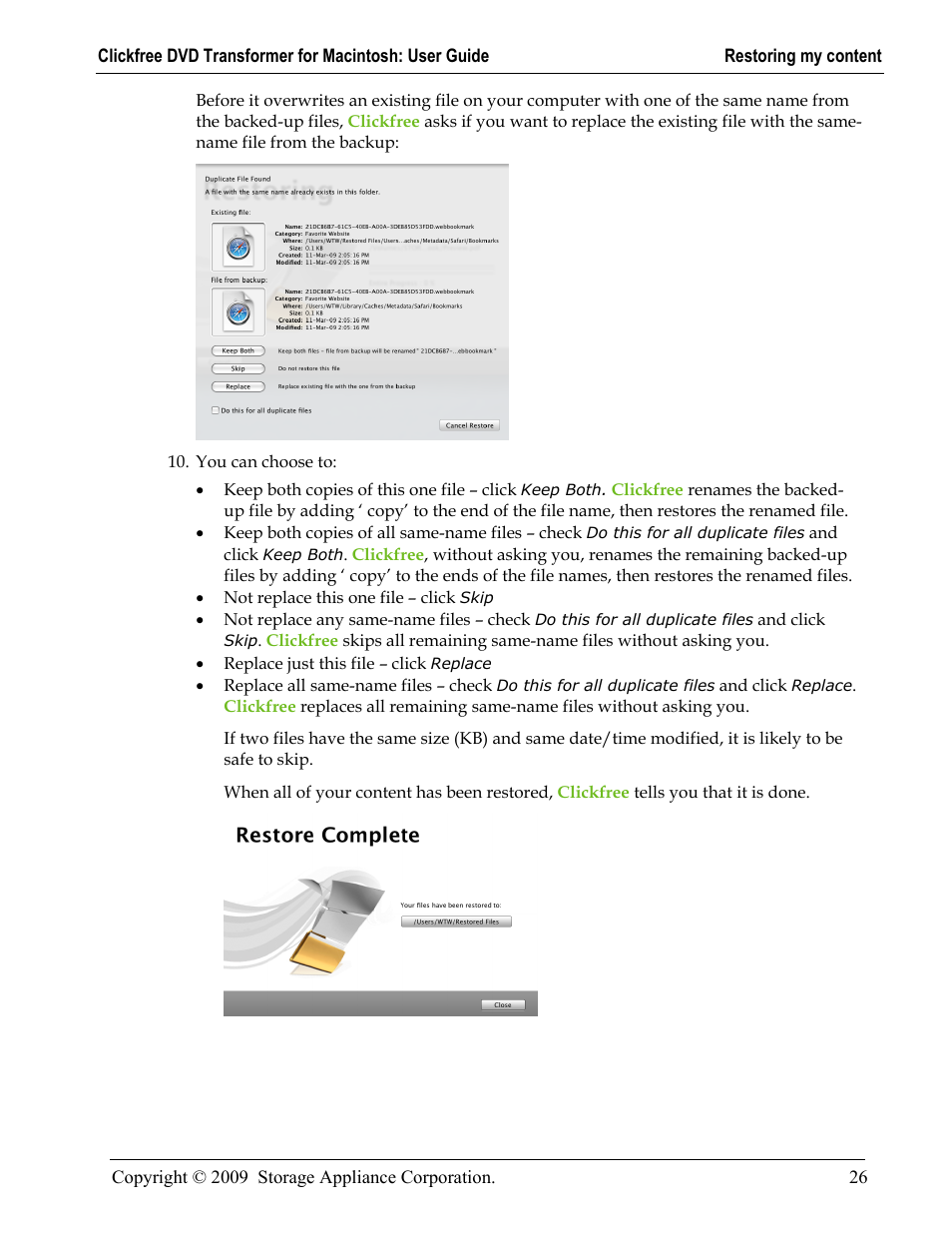 Clickfree DVD Transformer User Manual | Page 26 / 37