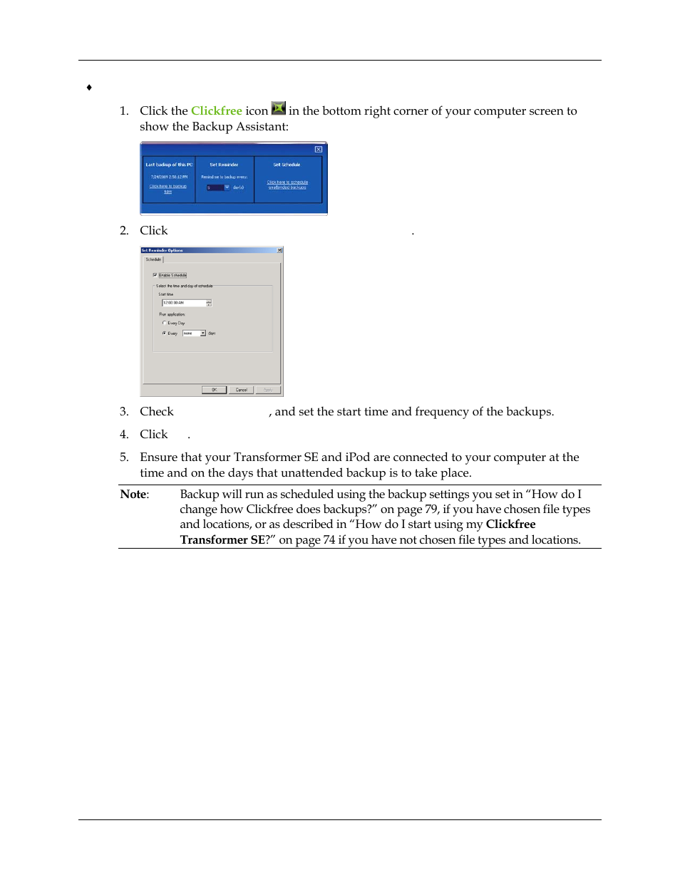 Clickfree Transformer SE User Manual | Page 121 / 132