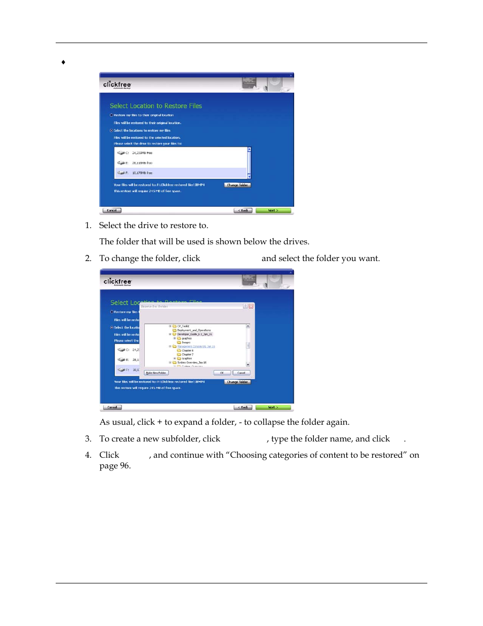 Clickfree Transformer SE User Manual | Page 130 / 132