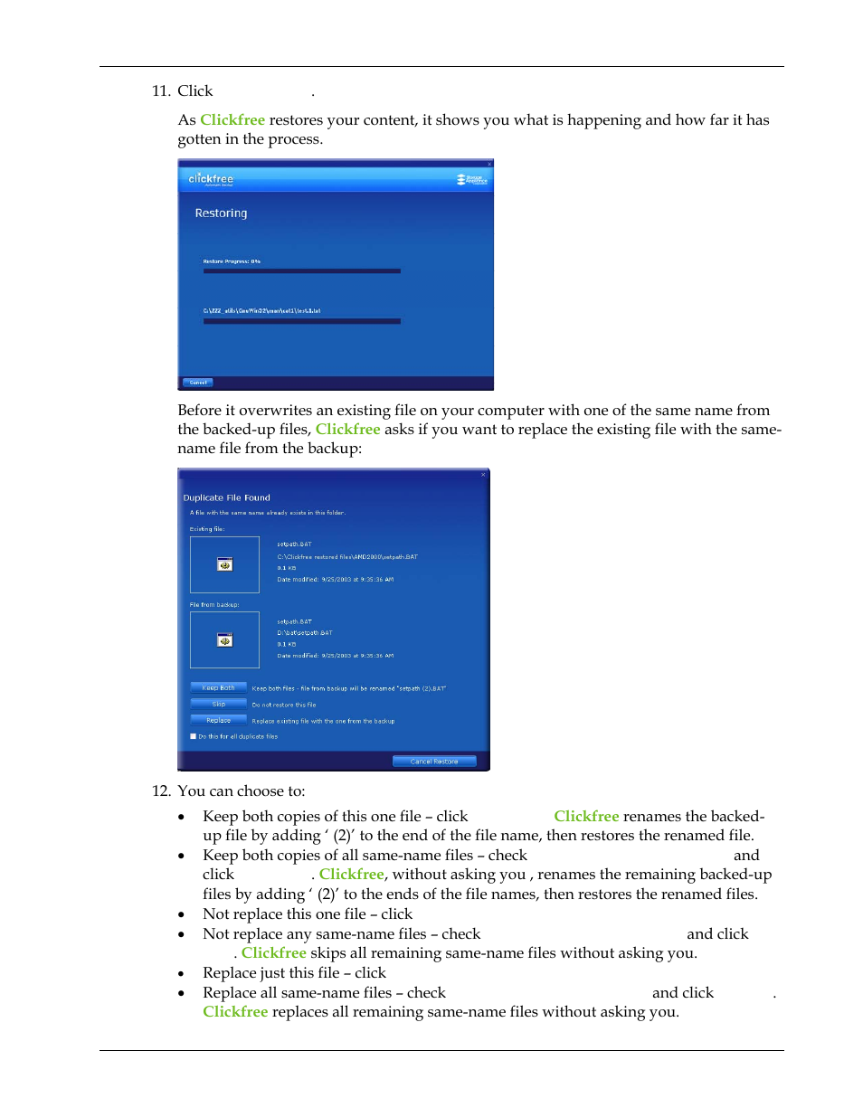 Clickfree Transformer SE User Manual | Page 36 / 132