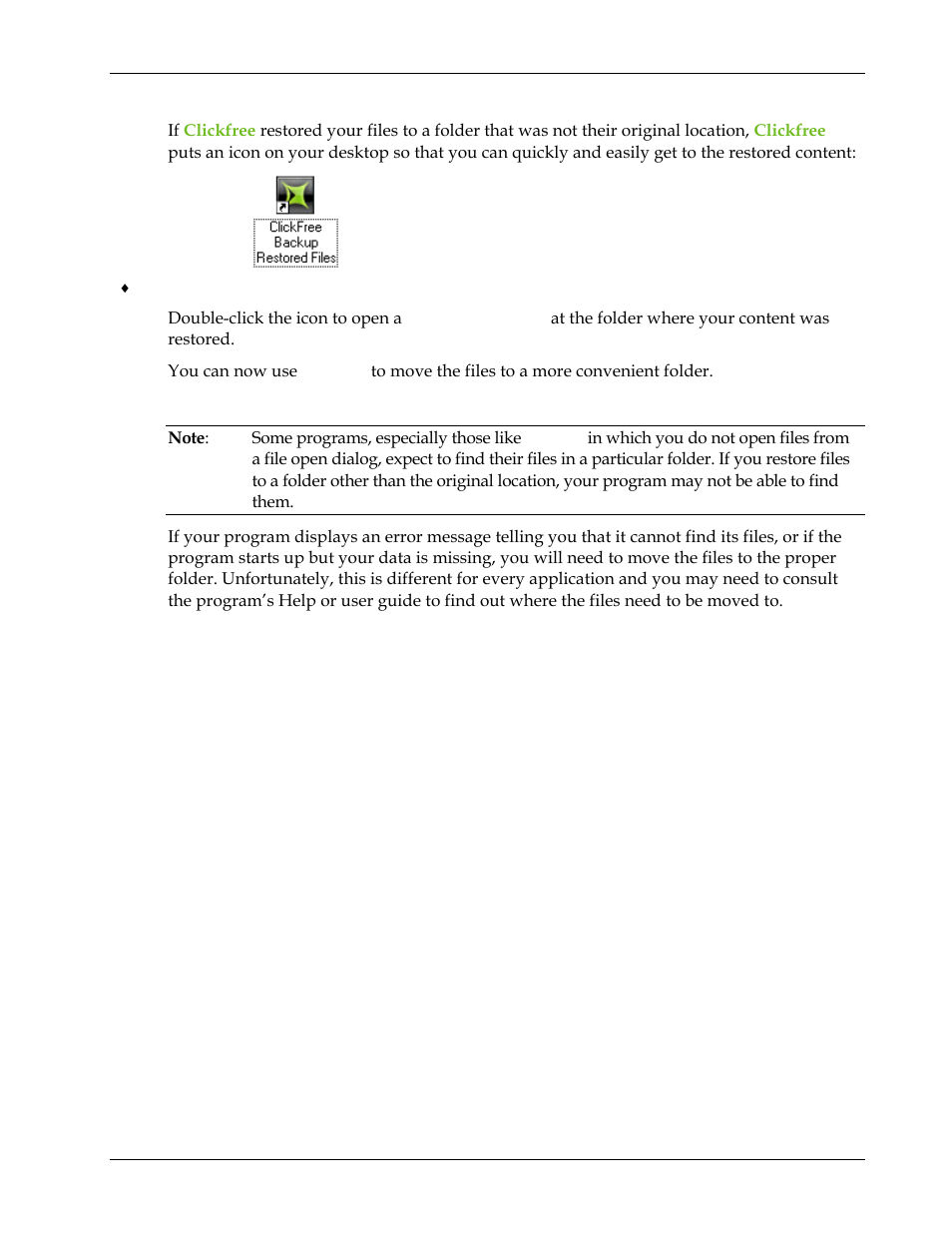 How do i find files that were restored, How do i undo a restore? 39 | Clickfree Transformer SE User Manual | Page 40 / 132