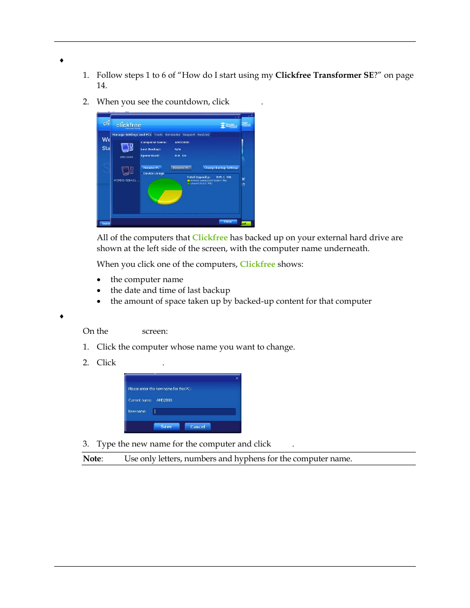 Clickfree Transformer SE User Manual | Page 50 / 132