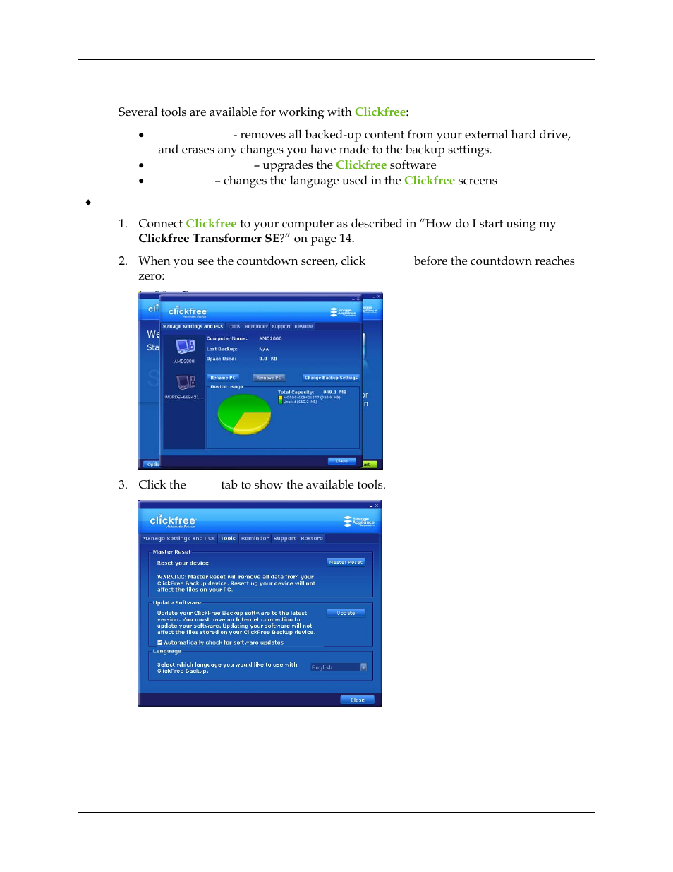 Hat are the, Lickfree, Ools | And how | Clickfree Transformer SE User Manual | Page 53 / 132