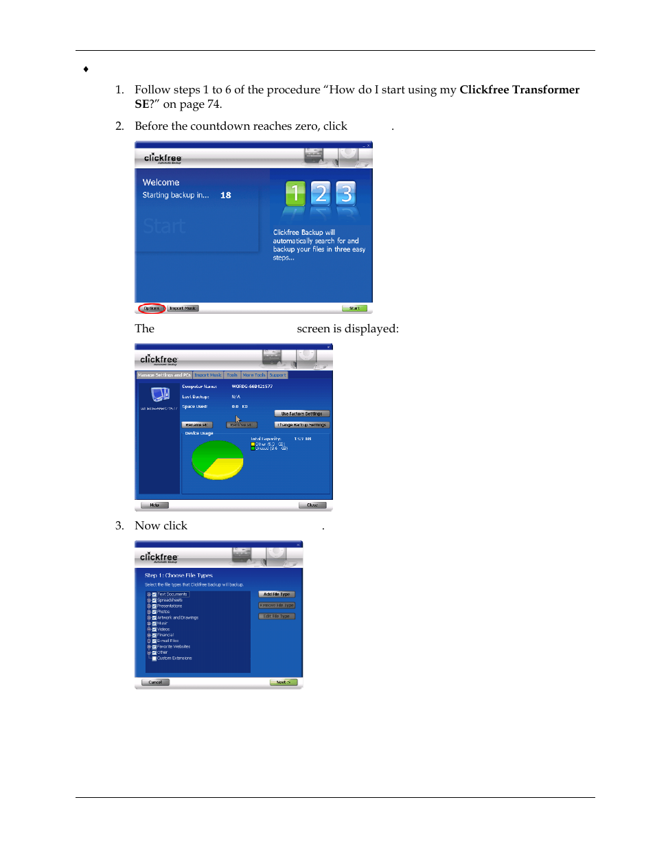 Clickfree Transformer SE User Manual | Page 80 / 132