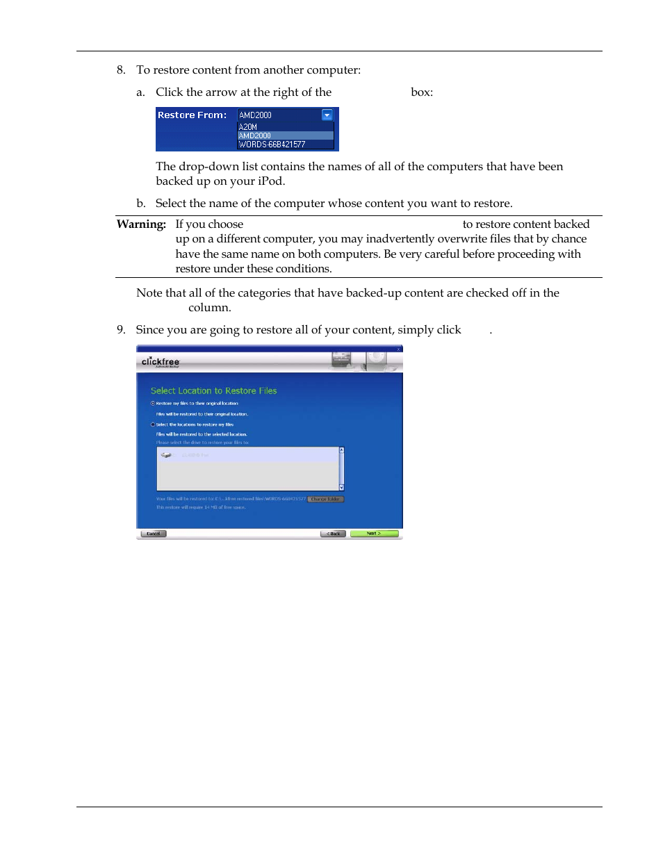 Clickfree Transformer SE User Manual | Page 91 / 132