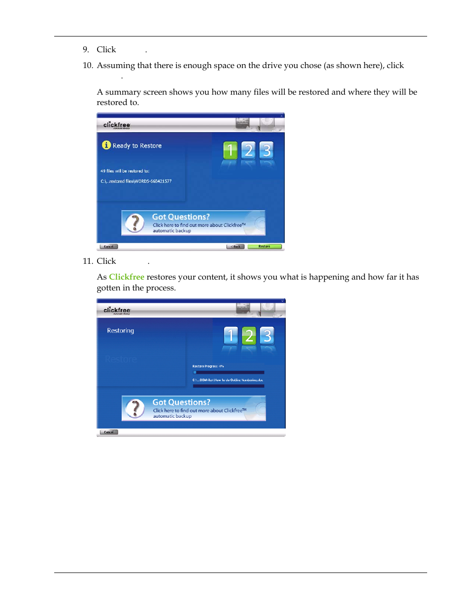 Continue with step 9 | Clickfree Transformer SE User Manual | Page 98 / 132