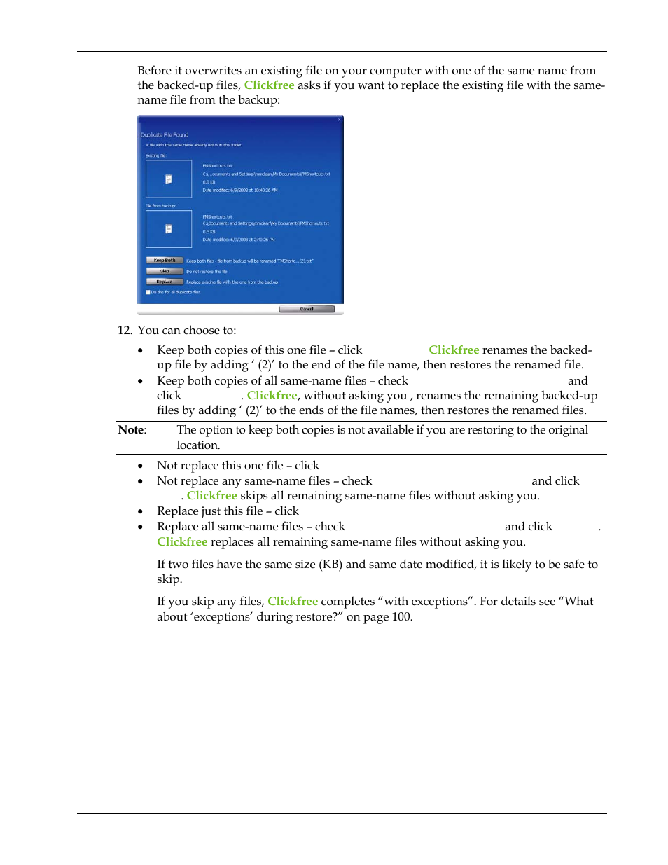 Clickfree Transformer SE User Manual | Page 99 / 132