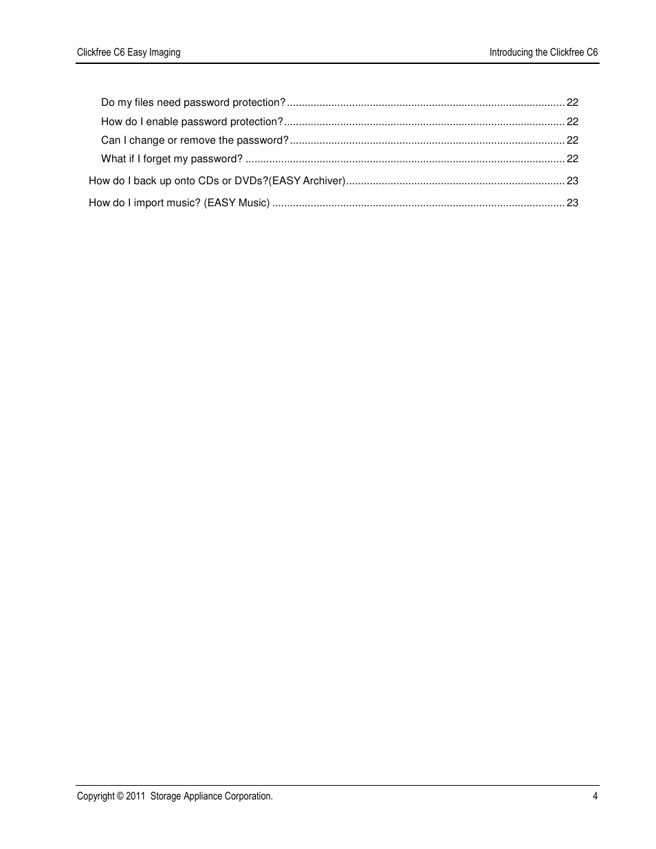 Clickfree C6 User Manual | Page 4 / 24