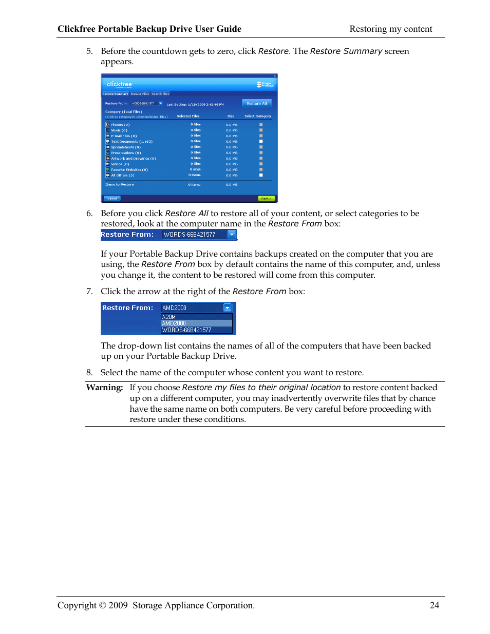 Storage Appliance HD325 User Manual | Page 24 / 65