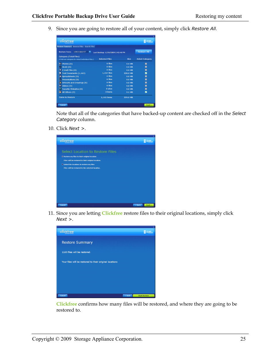 Storage Appliance HD325 User Manual | Page 25 / 65