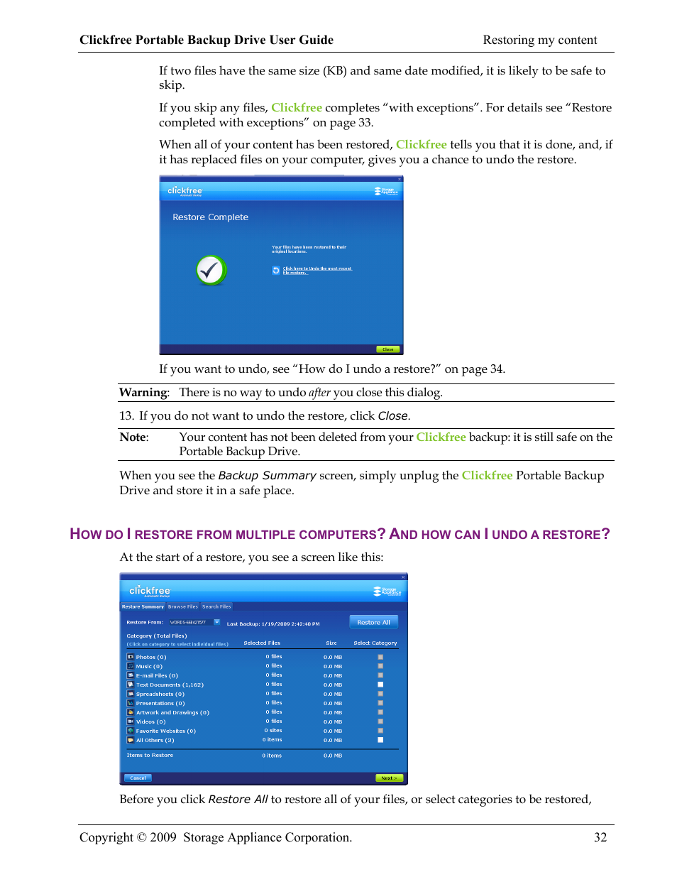 Storage Appliance HD325 User Manual | Page 32 / 65