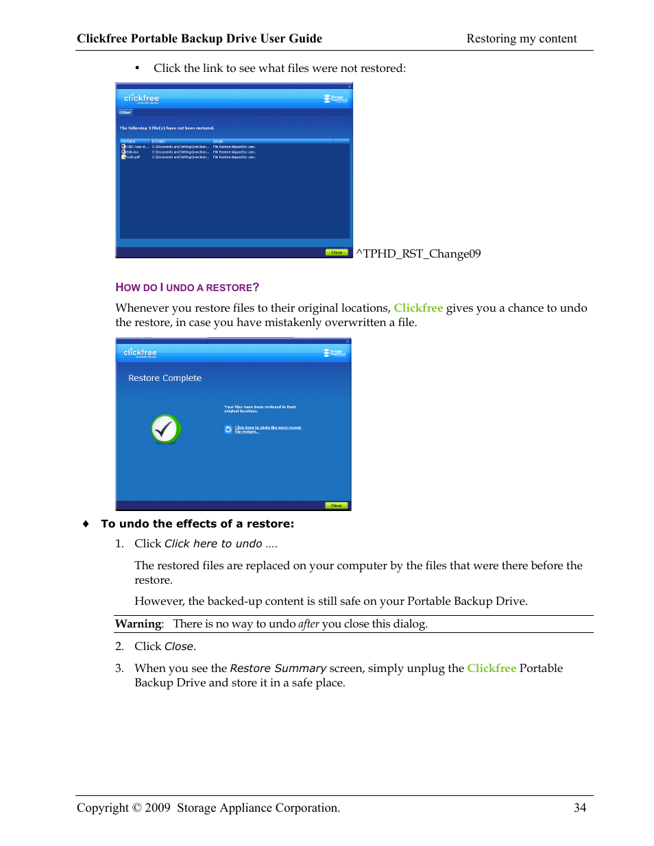 Storage Appliance HD325 User Manual | Page 34 / 65