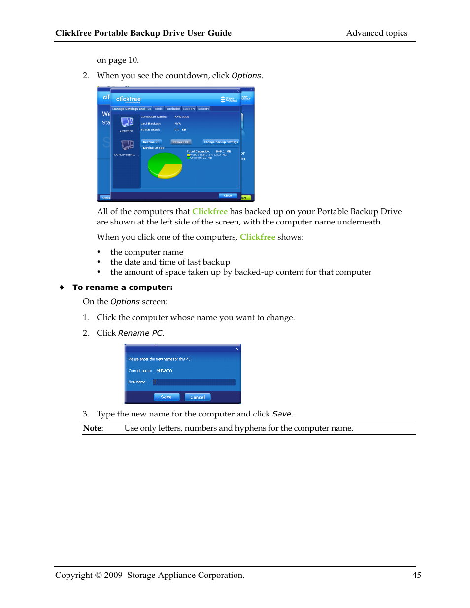 Storage Appliance HD325 User Manual | Page 45 / 65