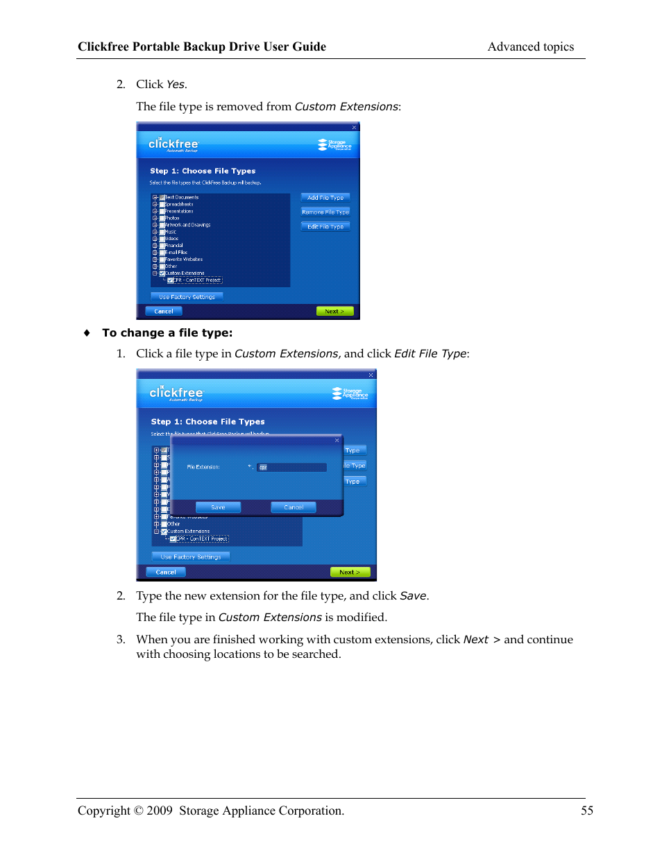 Storage Appliance HD325 User Manual | Page 55 / 65