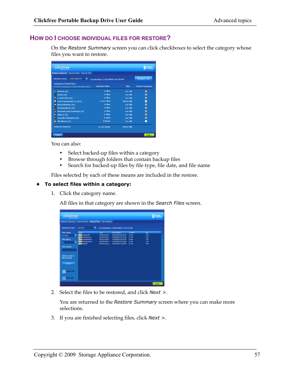 Storage Appliance HD325 User Manual | Page 57 / 65