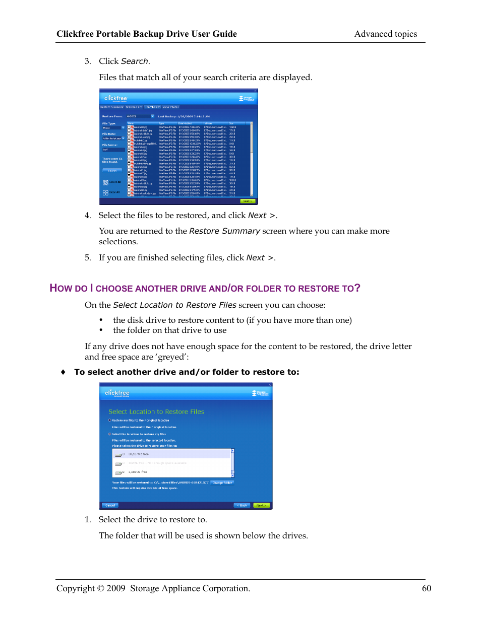 Storage Appliance HD325 User Manual | Page 60 / 65