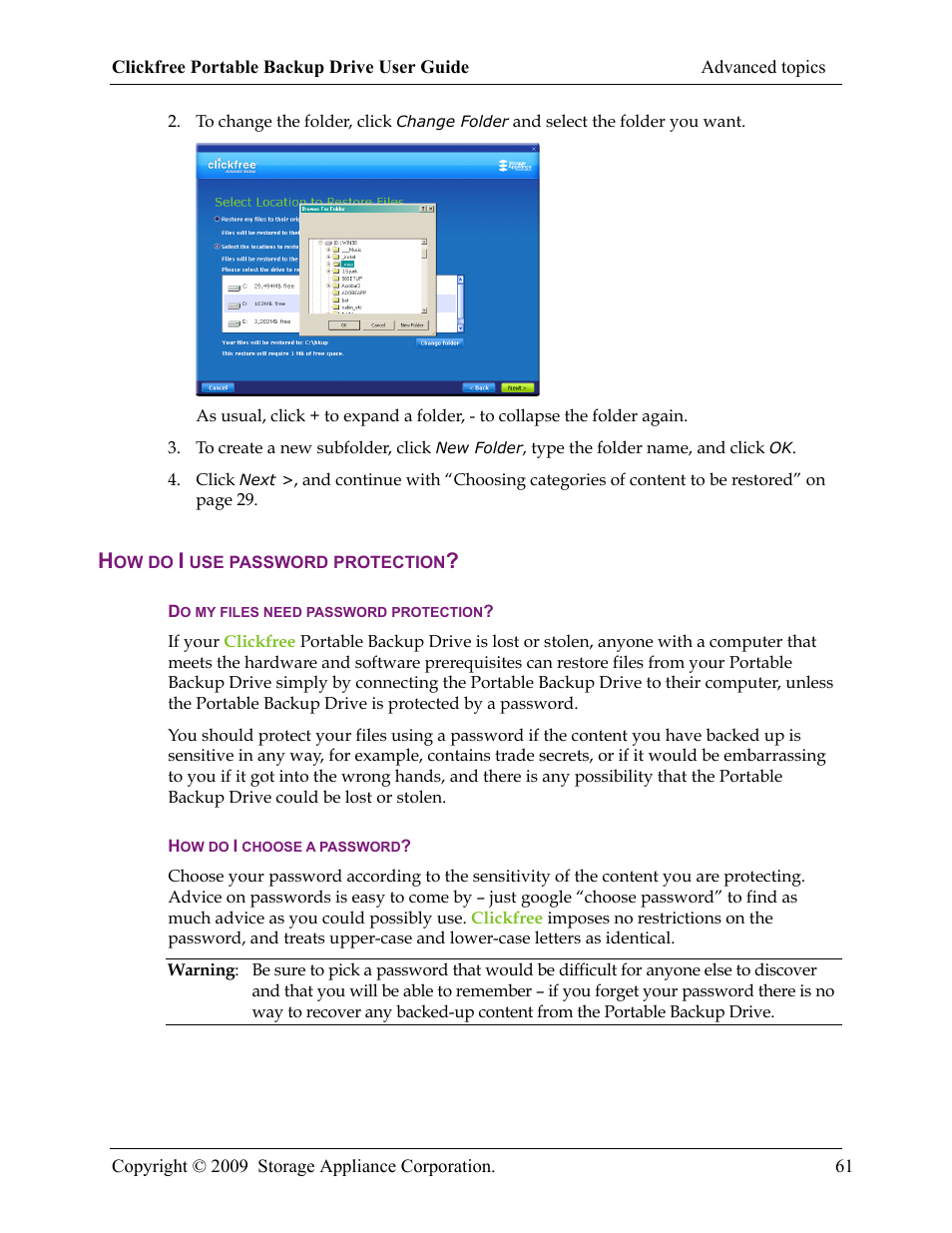 Storage Appliance HD325 User Manual | Page 61 / 65