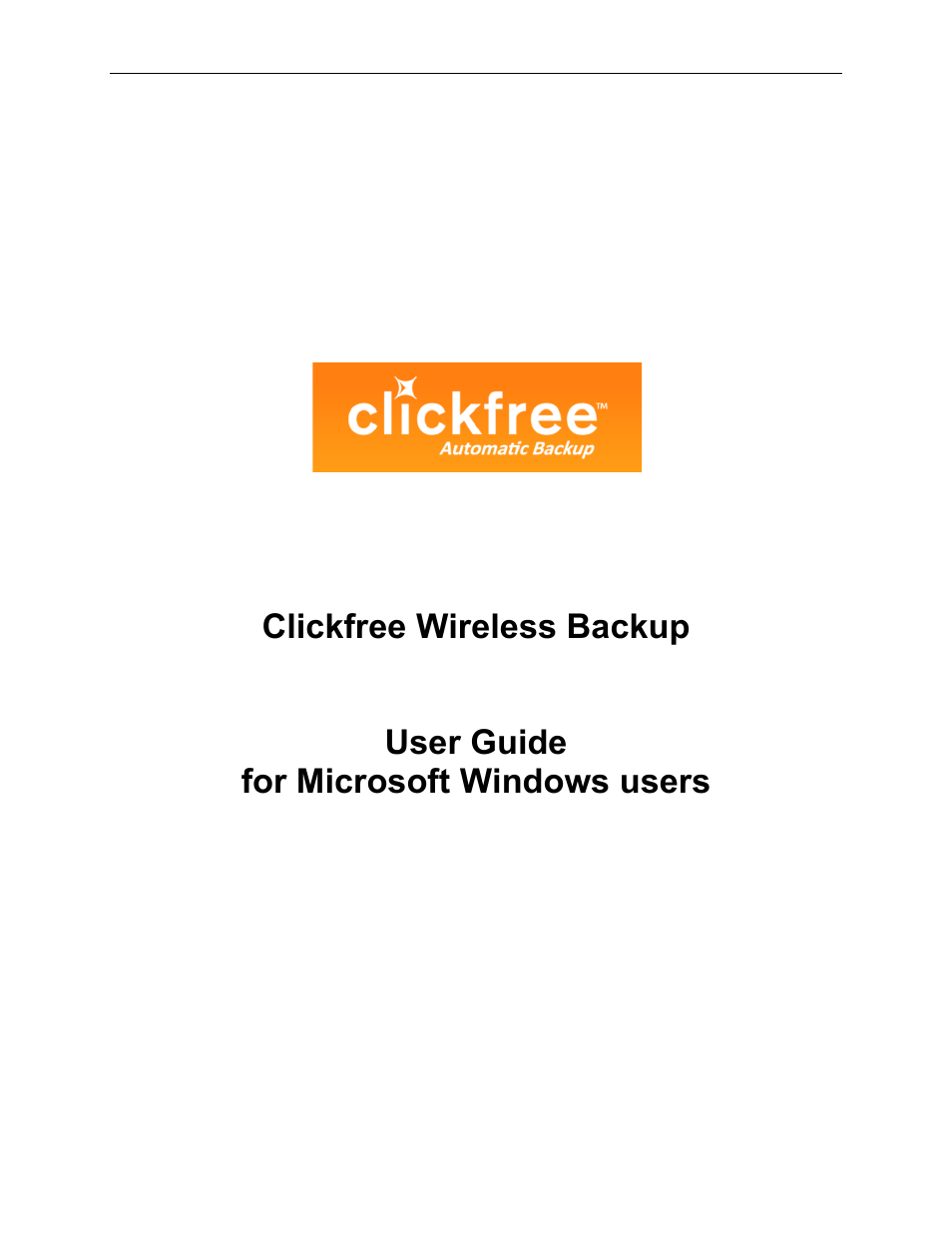 Clickfree Wireless User Manual | 24 pages