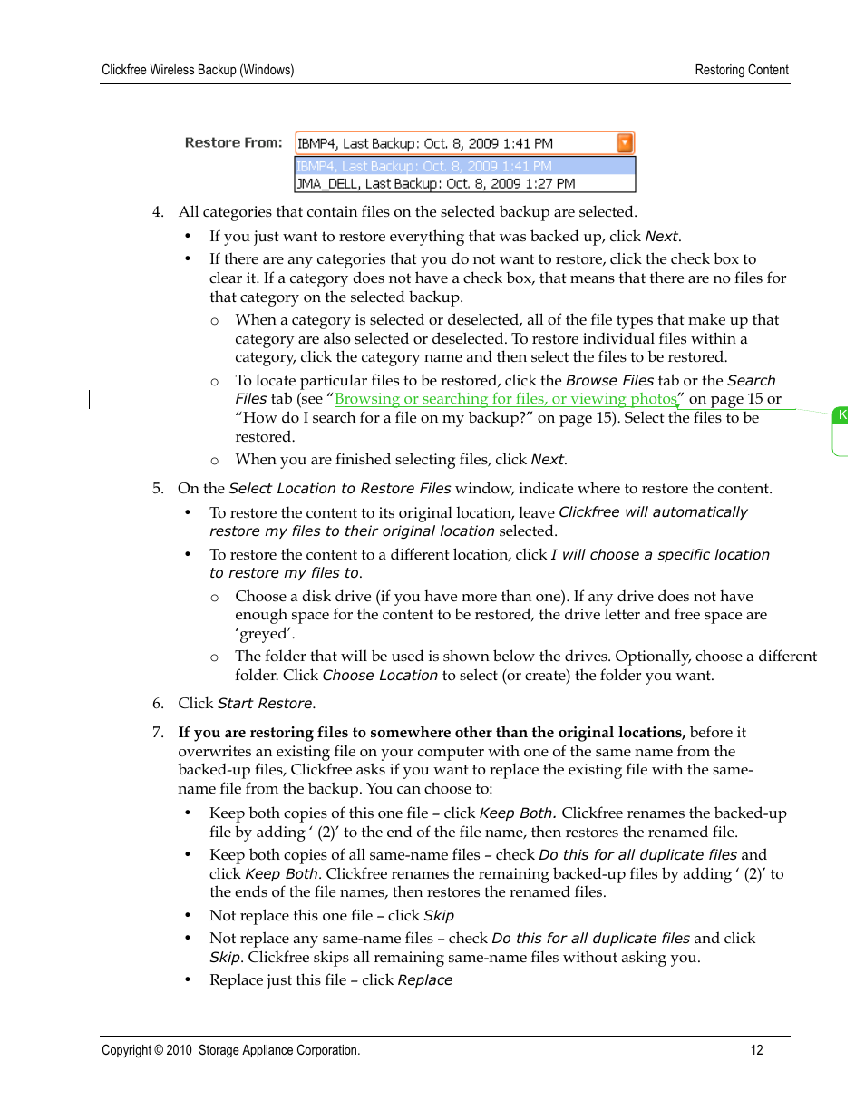 Clickfree Wireless User Manual | Page 12 / 24