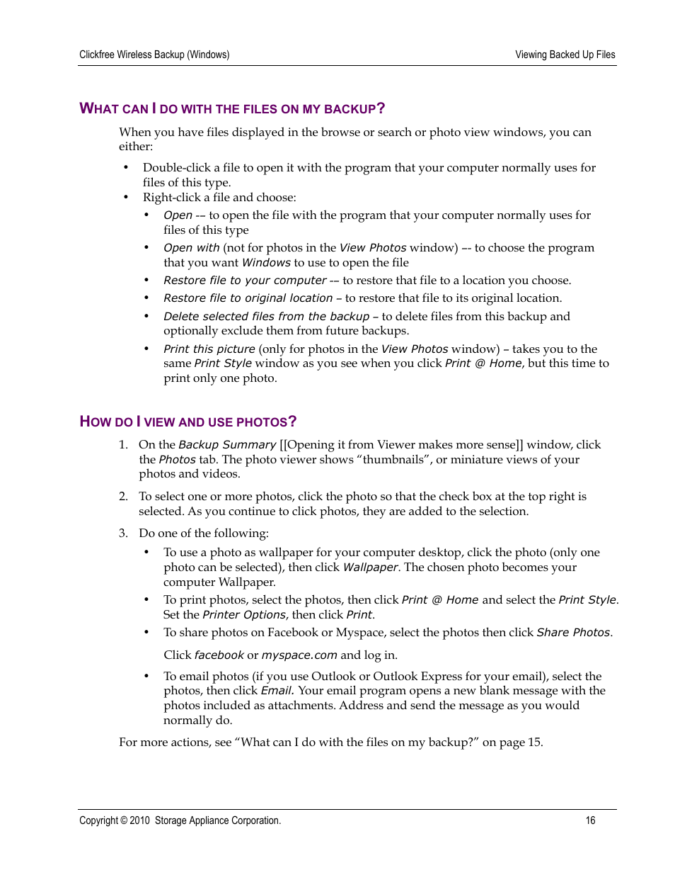 Clickfree Wireless User Manual | Page 16 / 24