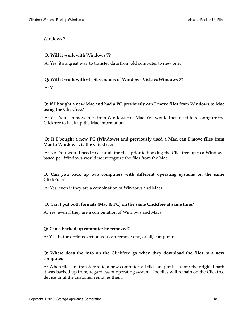 Clickfree Wireless User Manual | Page 18 / 24