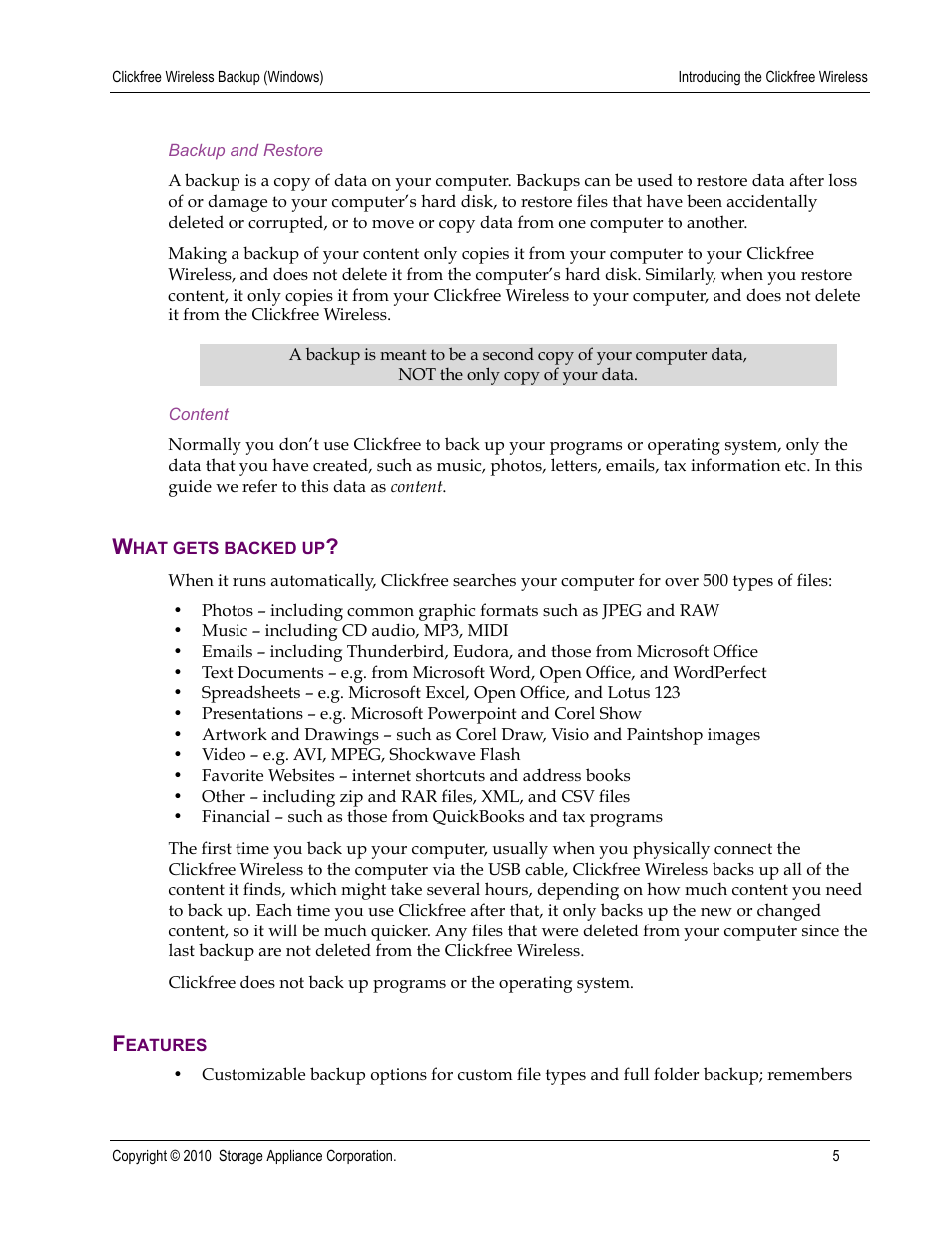 Clickfree Wireless User Manual | Page 5 / 24