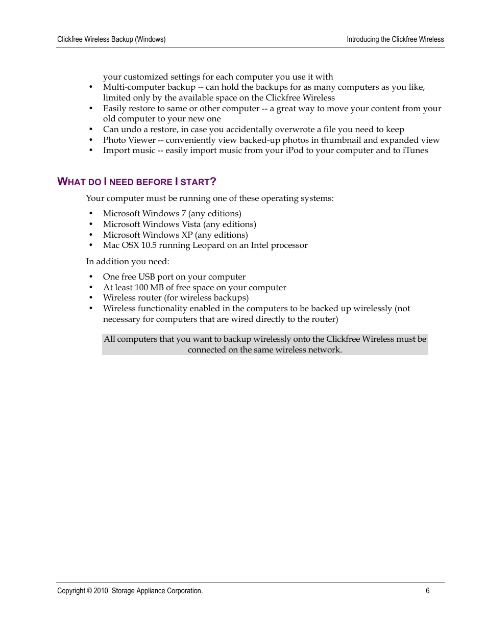 Clickfree Wireless User Manual | Page 6 / 24