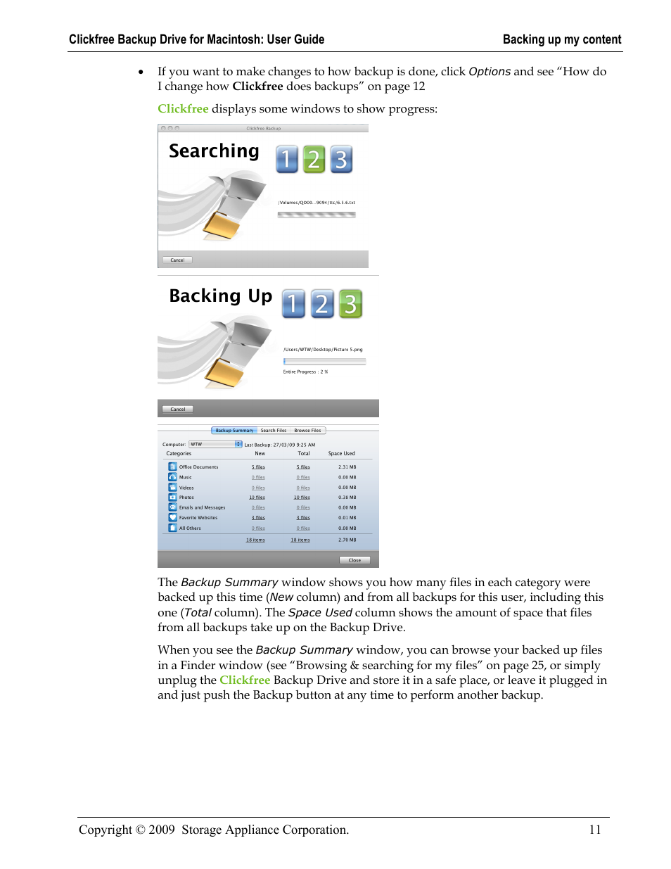 Clickfree Backup Drive User Manual | Page 11 / 33