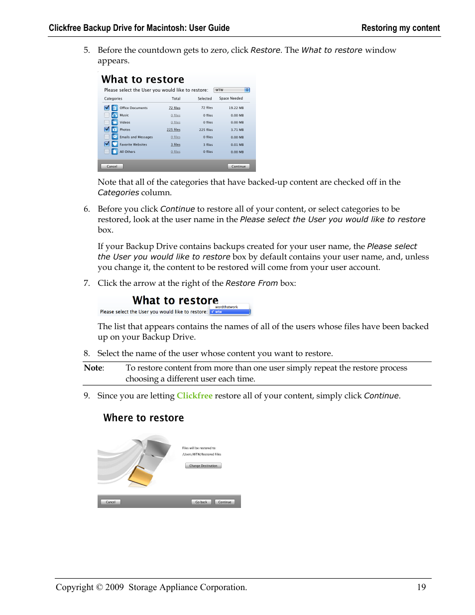 Clickfree Backup Drive User Manual | Page 19 / 33
