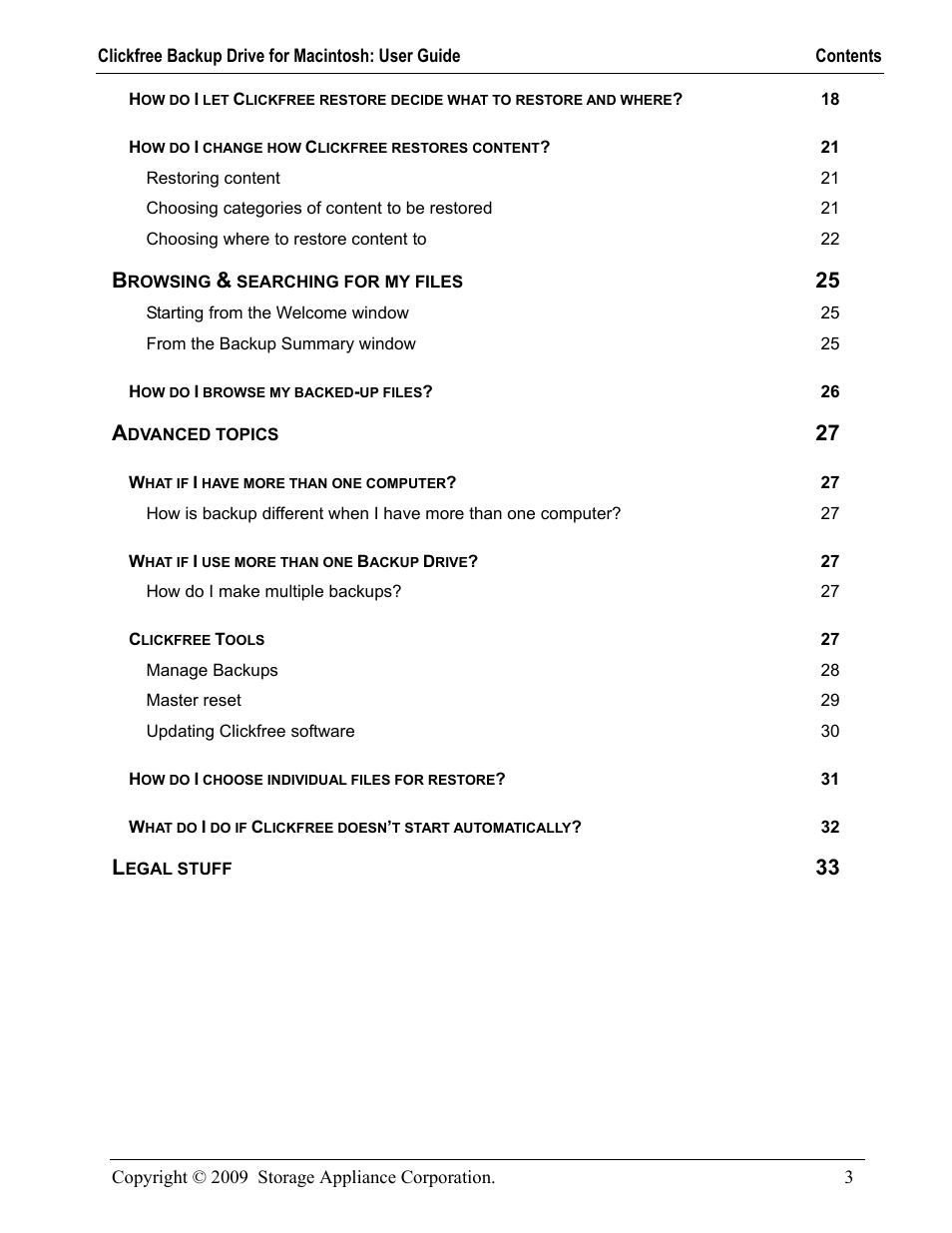 Clickfree Backup Drive User Manual | Page 3 / 33