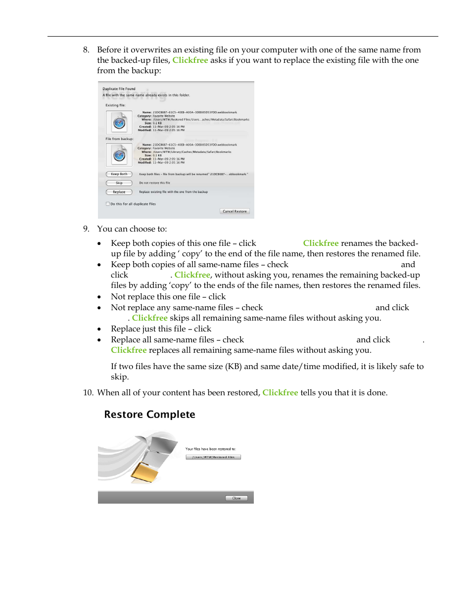 Clickfree C2 User Manual | Page 62 / 76