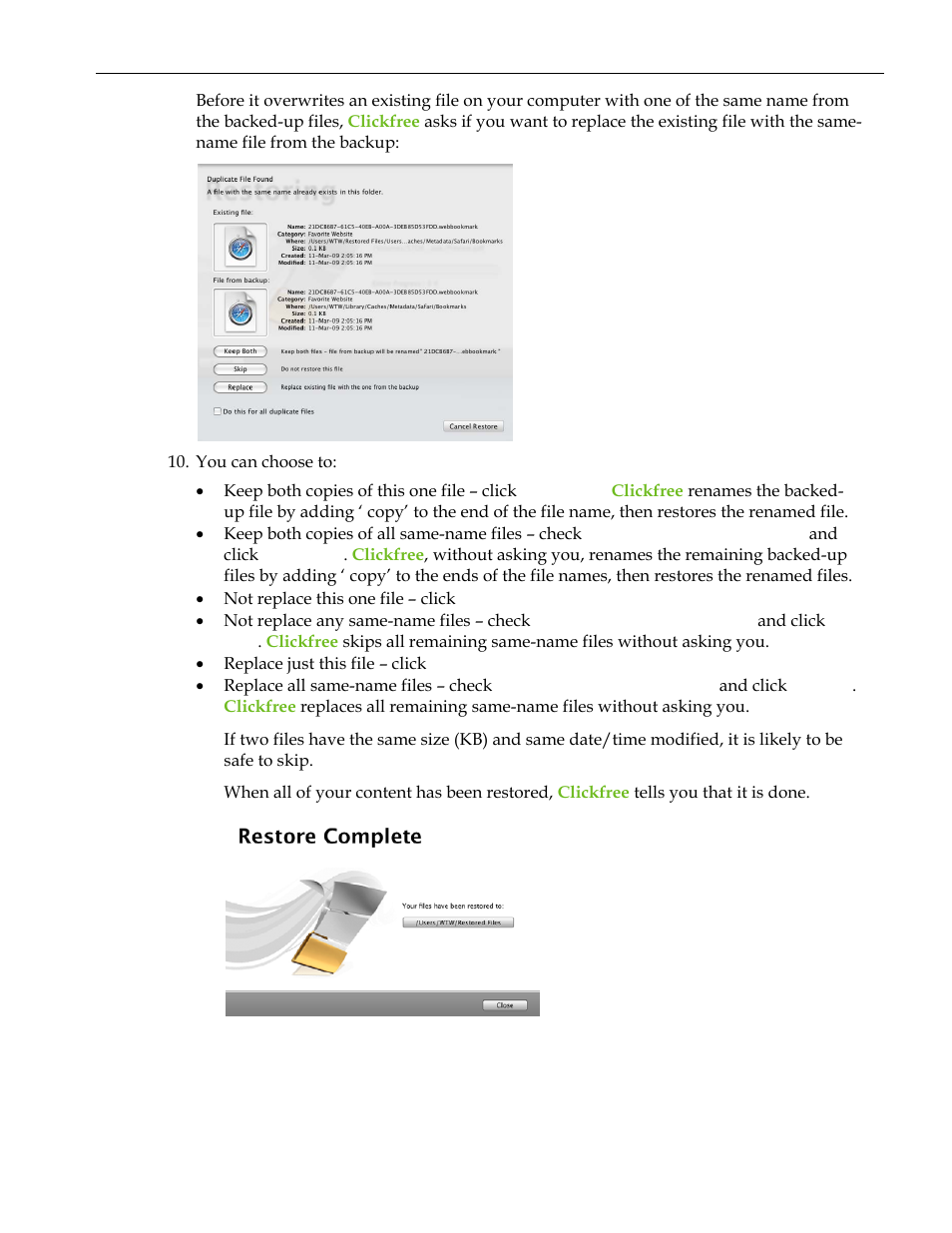 Clickfree C2 User Manual | Page 65 / 76