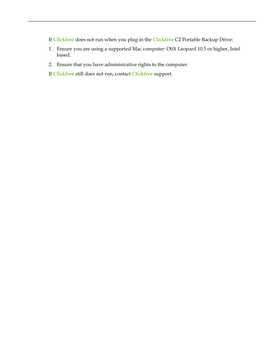 Hat do, Do if, Lickfree doesn | T start automatically | Clickfree C2 User Manual | Page 75 / 76