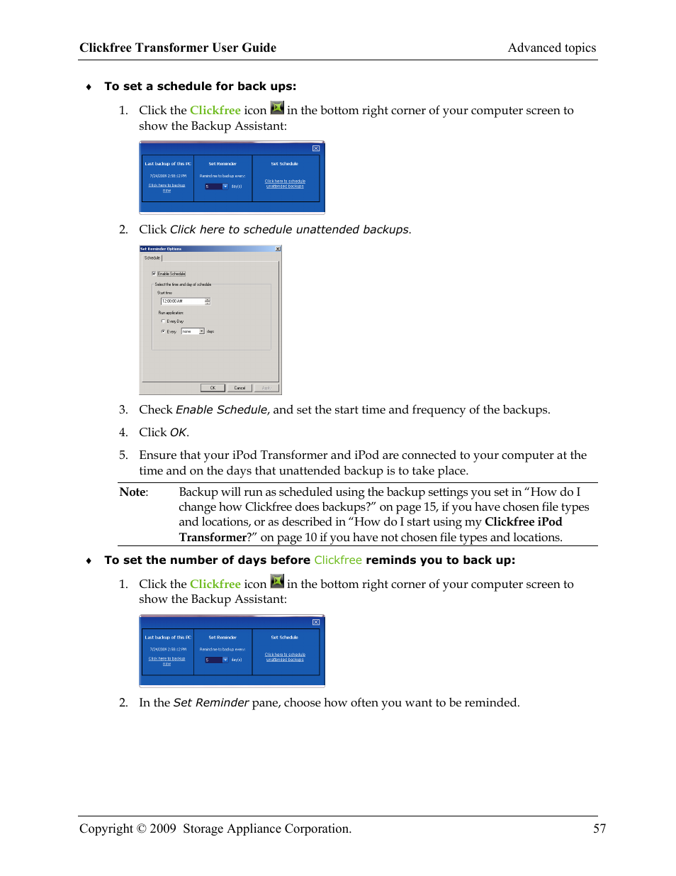 Clickfree iPod Transformer User Manual | Page 57 / 67