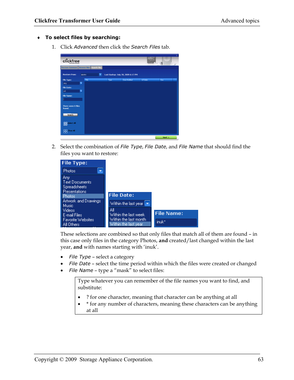 Clickfree iPod Transformer User Manual | Page 63 / 67