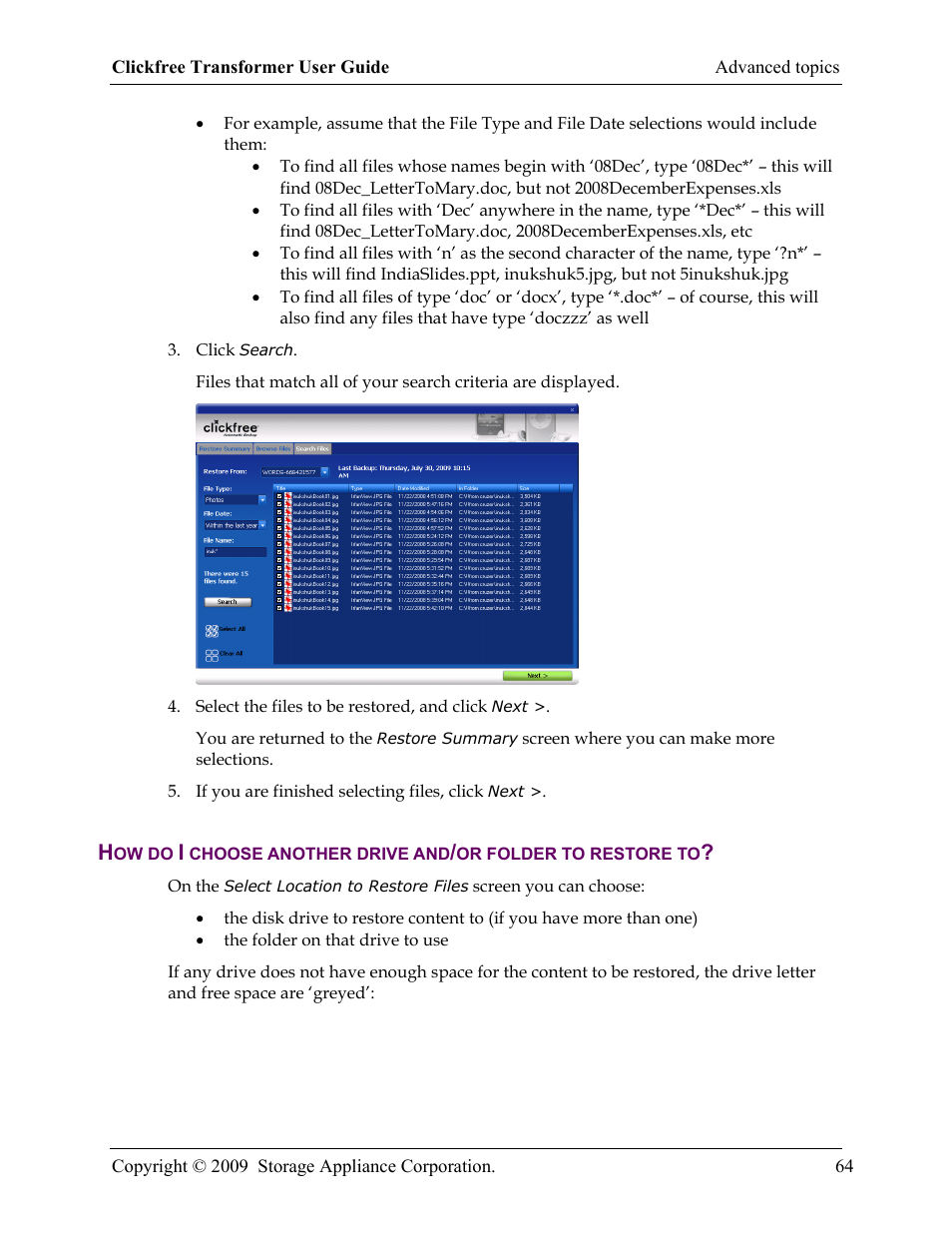 Clickfree iPod Transformer User Manual | Page 64 / 67