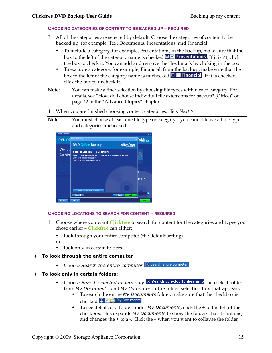 Clickfree DVD Backup User Manual | Page 15 / 49