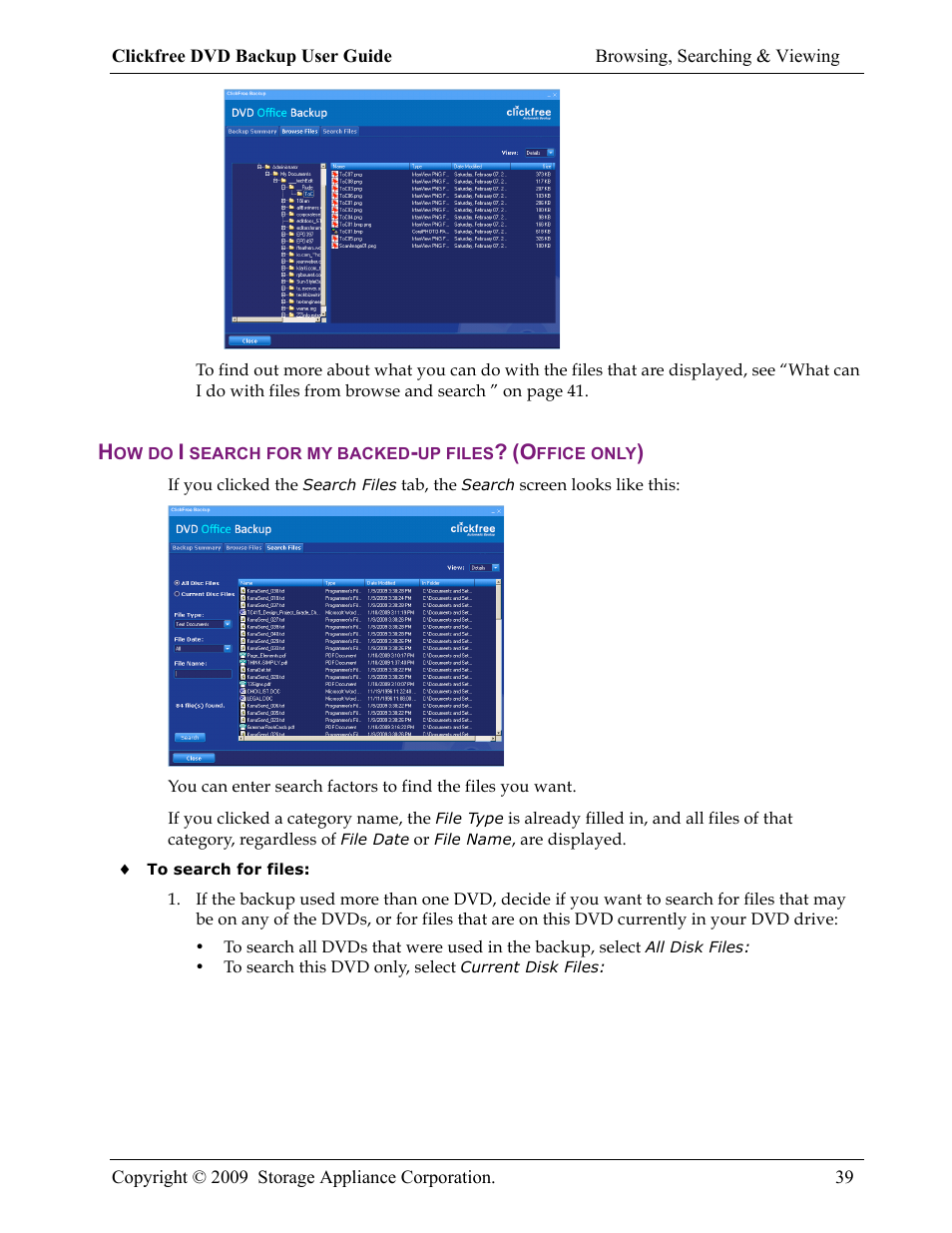 Clickfree DVD Backup User Manual | Page 39 / 49