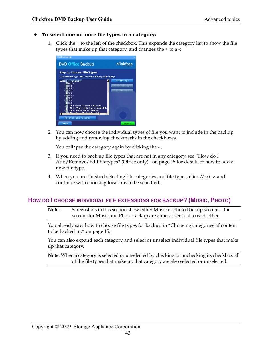 Clickfree DVD Backup User Manual | Page 43 / 49