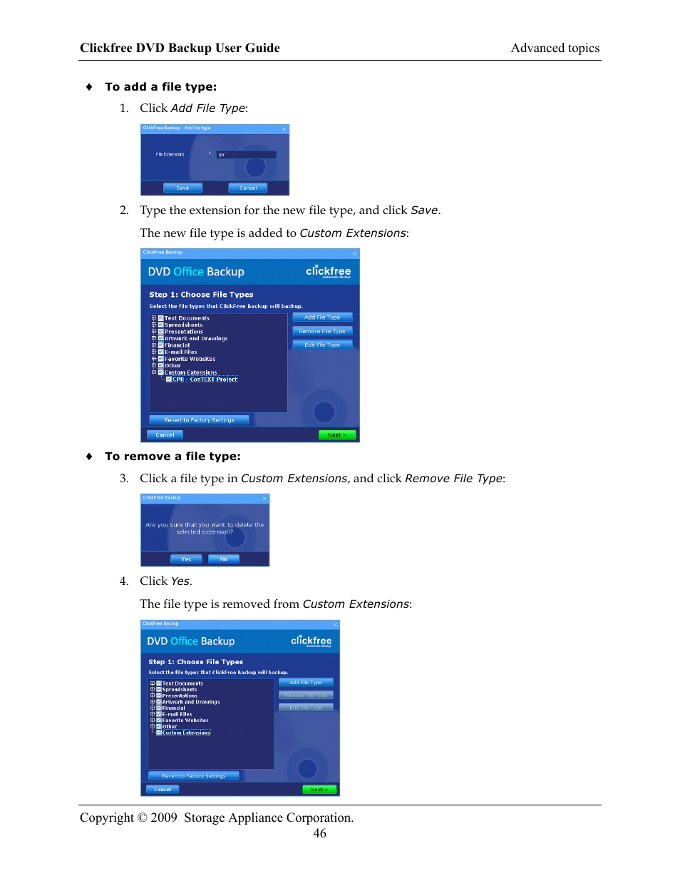 Clickfree DVD Backup User Manual | Page 46 / 49