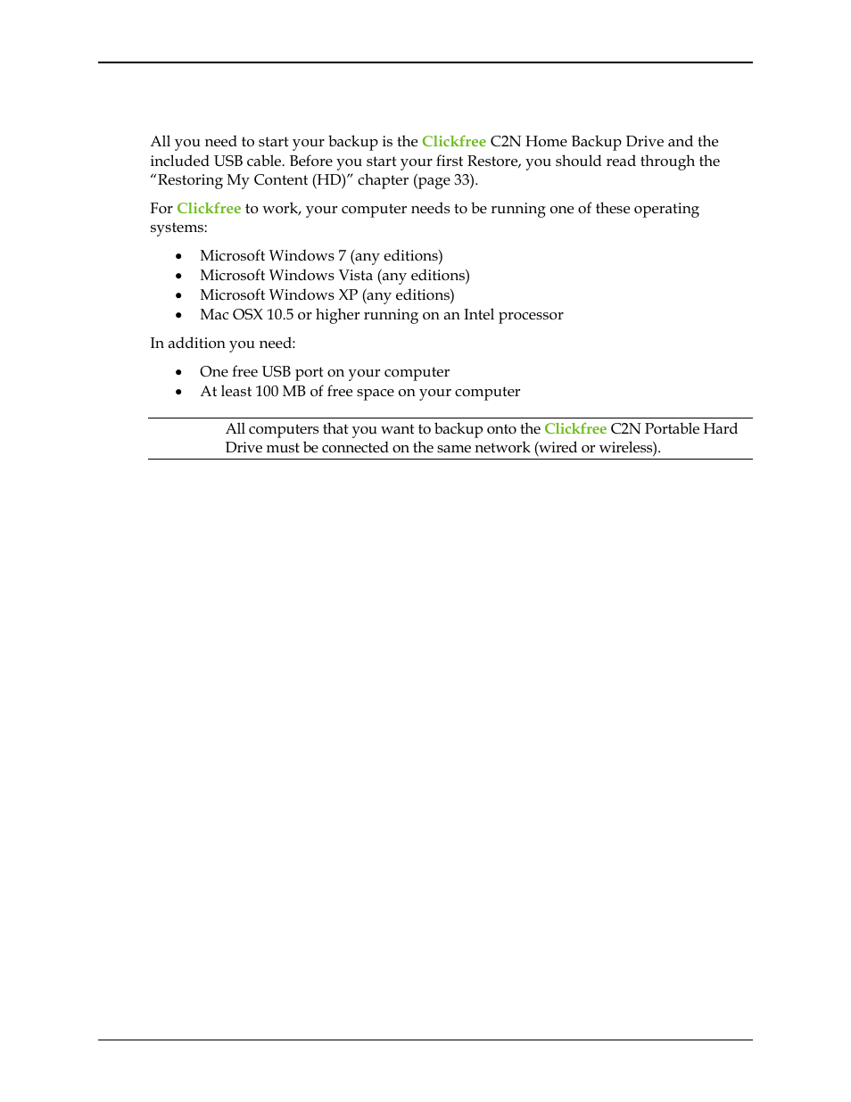What do i need before i start, Hat do, Need before | Start | Clickfree C2N User Manual | Page 14 / 135