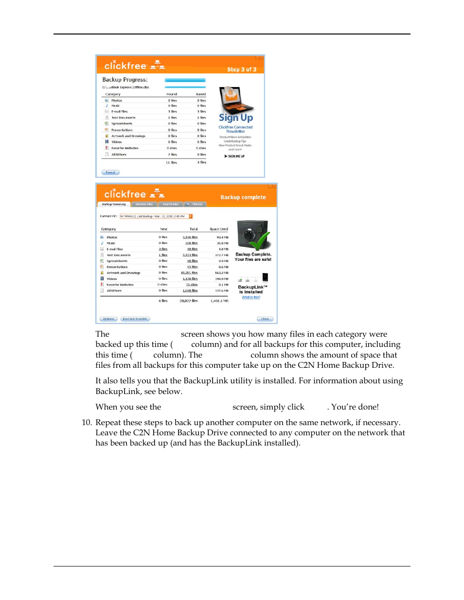 Clickfree C2N User Manual | Page 18 / 135