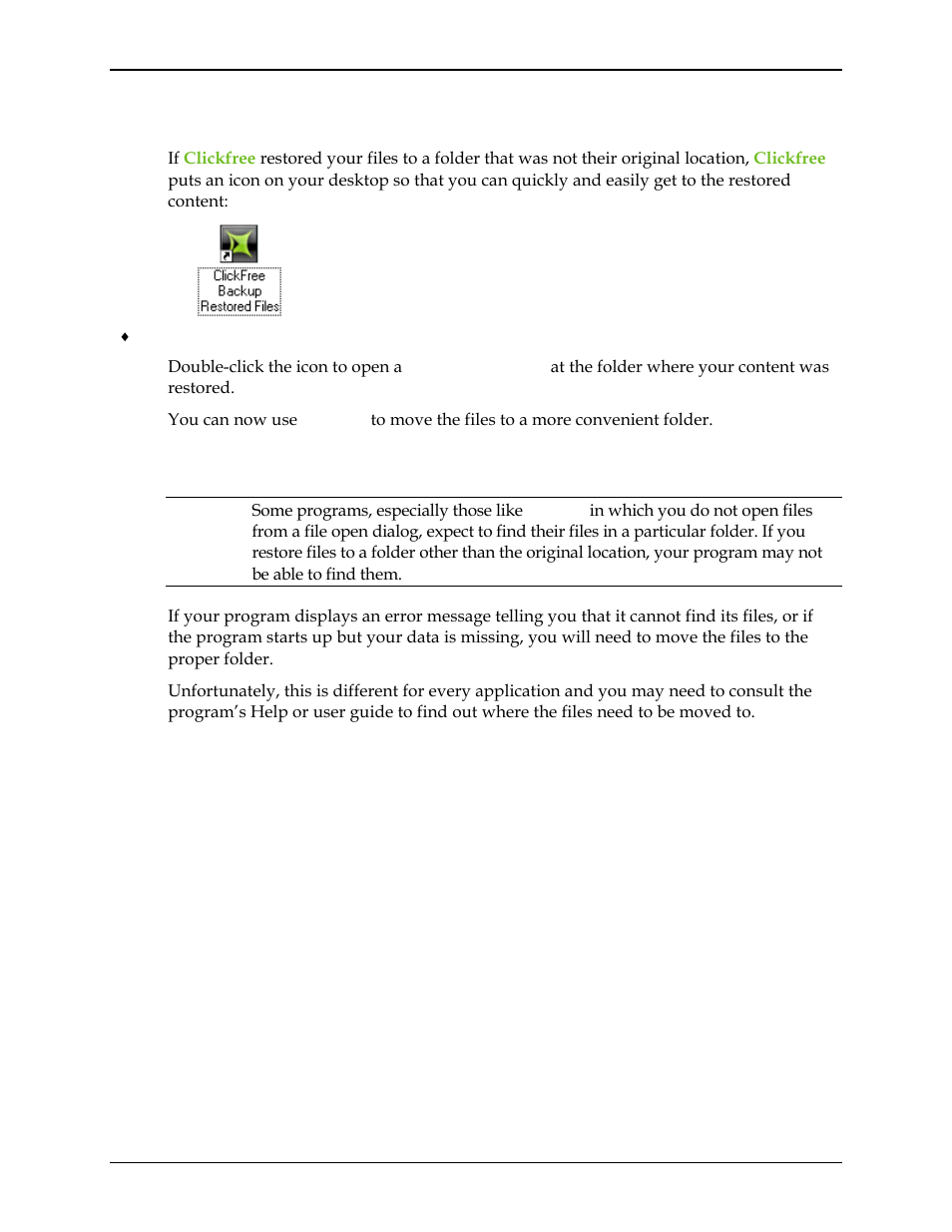 How do i find files that were restored, Ow do, Find files that were restored | Clickfree C2N User Manual | Page 42 / 135